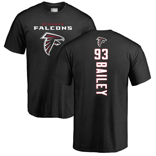 Atlanta Falcons Men Black Allen Bailey Backer NFL Football #93 T Shirt